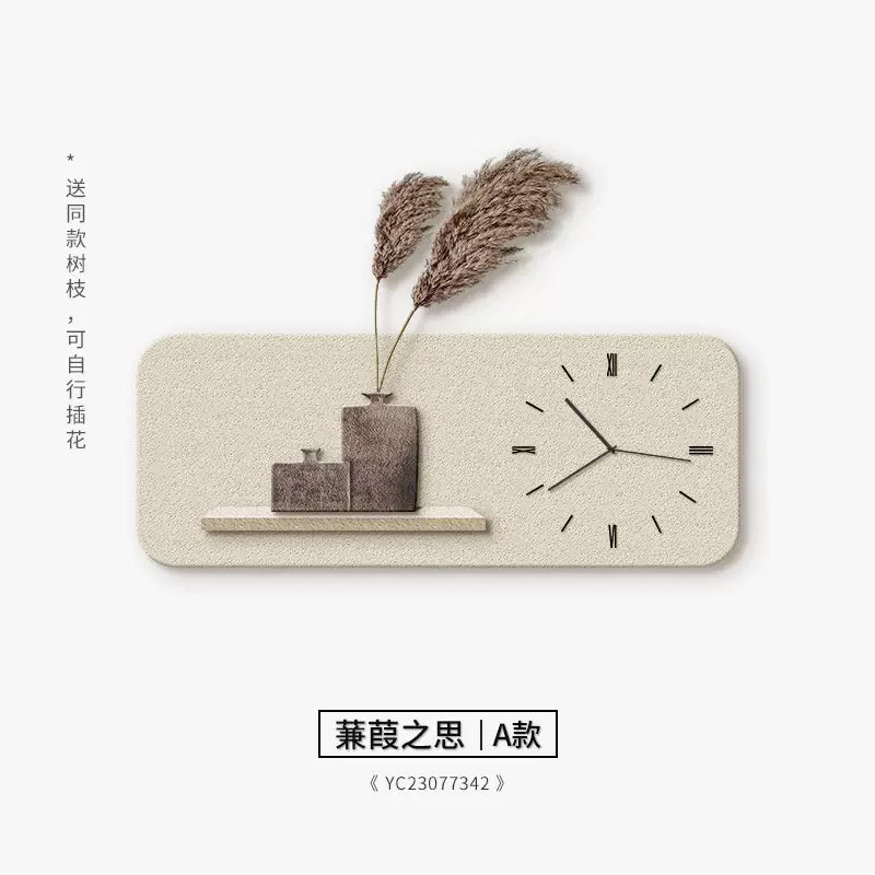 Dining Room Clock Wall Hanging High-end Sandstone Fashion Wall Watch Nordic Entry Luxury Creative Living Room Clock Wall Clock